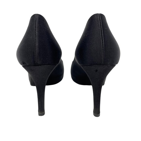 Dolce&Gabbana Black Satin Heel Size 37.5 Decollete Raso in Nero Platform - Picture 5 of 16